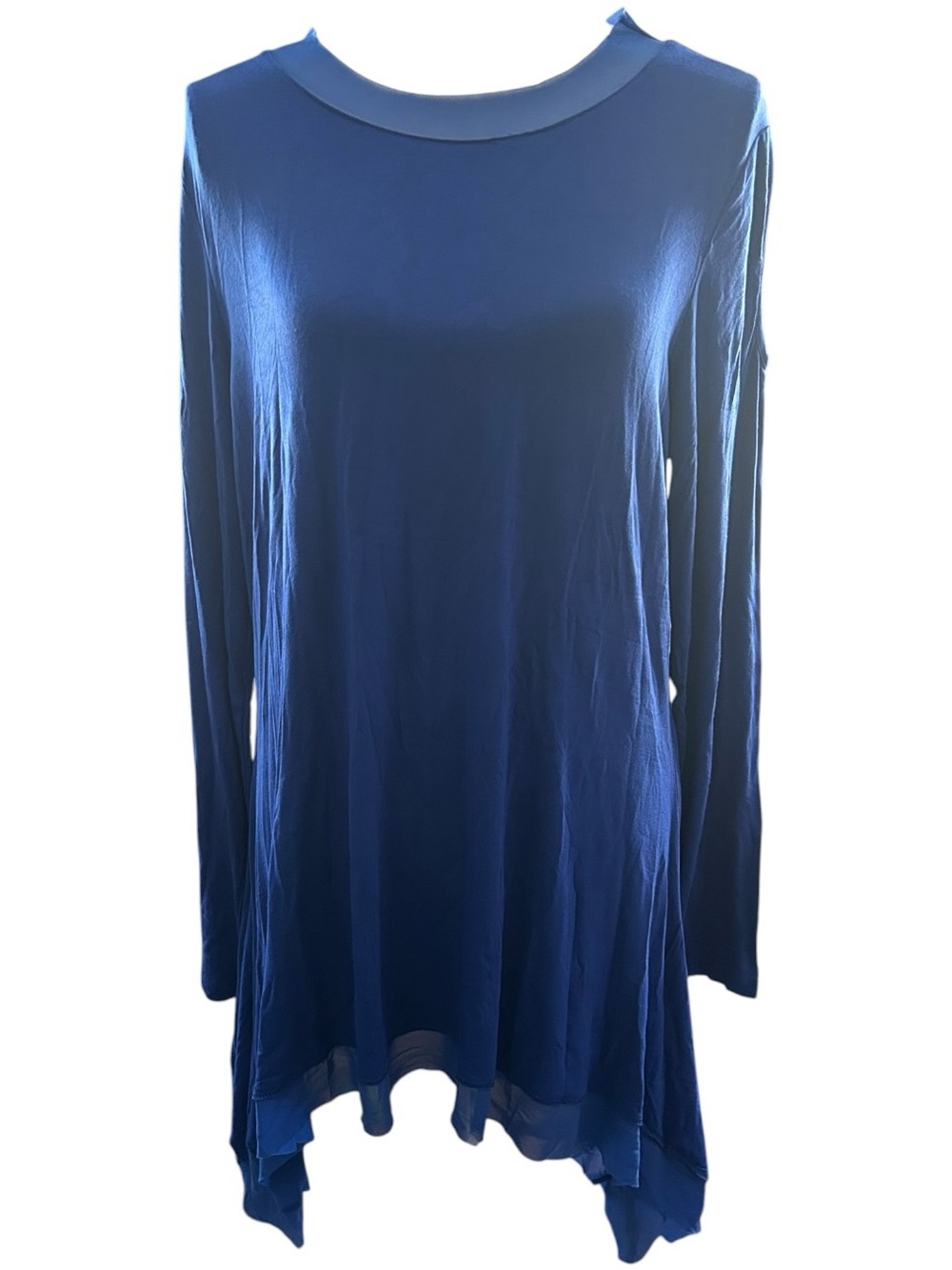 Classic Navy Blue Long-Sleeve Tunic Top